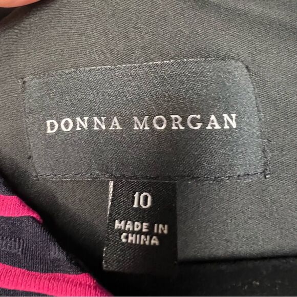 DONNA MORGAN comfy stretchy geometric dress 💗🖤size 10 - Picture 7 of 7